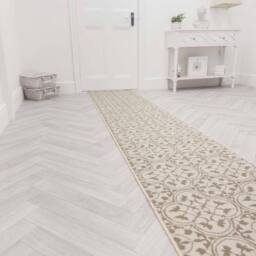 runrug Hallway Carpet Runner Rug - Soft & Comfy, 9mm - 'Mosaic' in Light Beige - Size: 60 cm x 180 cm - thumbnail 3