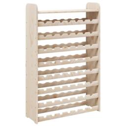 Berkfield Home Wine Rack with Top Board 72.5x25x111.5 cm Solid Wood Pine in Light Tan
