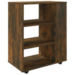Berkfield Home Rolling Cabinet Smoked Oak 60x35x75 cm Engineered Wood in Brown - Size: 60 x 35 x 75 cm - thumbnail 2