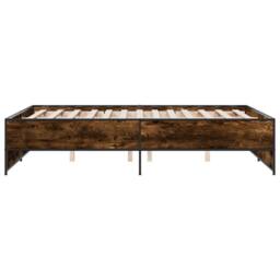 Berkfield Home Bed Frame without Mattress Smoked Oak 120x190 cm Small Double in Brown - thumbnail 5