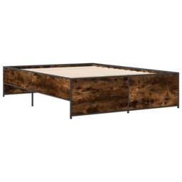 Berkfield Home Bed Frame without Mattress Smoked Oak 120x190 cm Small Double in Brown - thumbnail 3