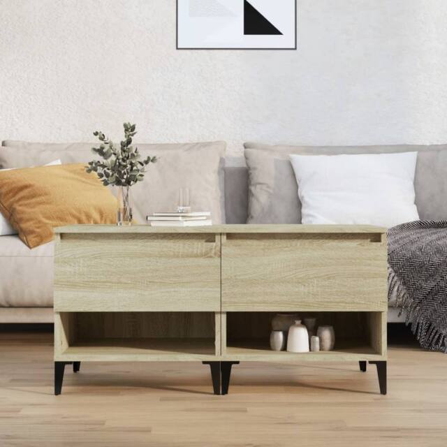 Berkfield Home Side Tables 2 pcs Sonoma Oak 50x46x50 cm Engineered Wood in Light Tan - Size: 50 x 46 x 50 cm - image 1