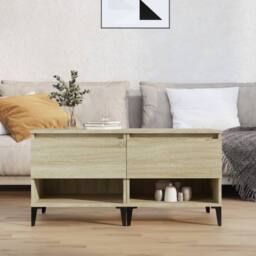 Berkfield Home Side Tables 2 pcs Sonoma Oak 50x46x50 cm Engineered Wood in Light Tan - Size: 50 x 46 x 50 cm