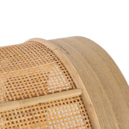 Nordlys Wood & Velvet Lounge Pouf in Beige - thumbnail 5