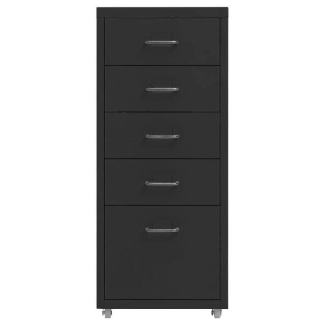 Berkfield Home Mobile File Cabinet Black 28x41x69 cm Metal - Size: 28 x 41 x 69 cm - image 1