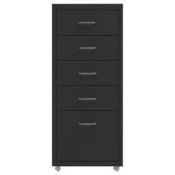 Berkfield Home Mobile File Cabinet Black 28x41x69 cm Metal - Size: 28 x 41 x 69 cm - thumbnail 1