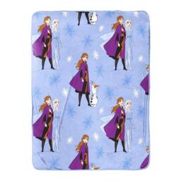 Frozen Plush Fleece Elsa & Anna Blanket in Mid Blue - thumbnail 1