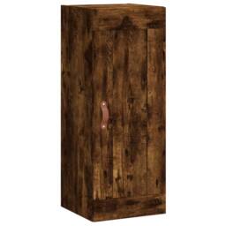Berkfield Home Wall Mounted Cabinet Smoked Oak 34.5x34x90 cm Engineered Wood in Brown