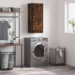 Berkfield Home Wall Mounted Cabinet Smoked Oak 34.5x34x90 cm Engineered Wood in Brown - thumbnail 2