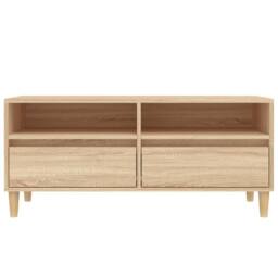Berkfield Home TV Cabinet Sonoma Oak 100x34.5x44.5 cm Engineered Wood in Light Tan - thumbnail 6