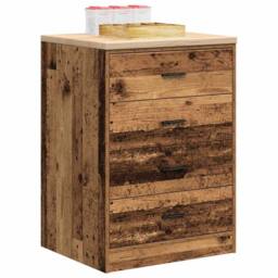 Berkfield Home Garage Storage Cabinet Old Wood 60x51x85 cm Solid Wood Pine in Brown - Size: 60 x 51 x 85 cm - thumbnail 4