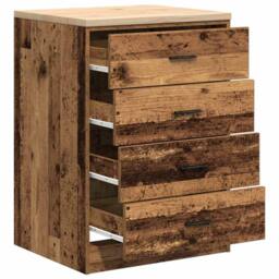 Berkfield Home Garage Storage Cabinet Old Wood 60x51x85 cm Solid Wood Pine in Brown - Size: 60 x 51 x 85 cm - thumbnail 5