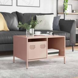 Berkfield Home Sturdy Coffee Table Pink 68.5x50x43.5 cm Cold-rolled Steel