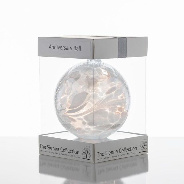 Sienna Glass Anniversary Gift Friendship Ball White - image 1