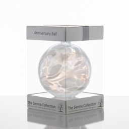 Sienna Glass Anniversary Gift Friendship Ball White - thumbnail 1