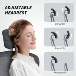 HOMCOM High Back Mesh Computer Desk Chair with Lumbar Support in Dark Grey - thumbnail 6