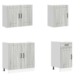 Berkfield Home 7 Piece Kitchen Cabinet Set Kalmar Grey Sonoma Engineered Wood - thumbnail 4