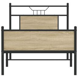 Berkfield Home Bed Frame without Mattress Sonoma Oak 80x200 cm Engineered Wood in Brown - thumbnail 6