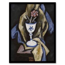 Artery8 Still Life No 15 Flower in Goblet Hartley Framed Wall Art Print in Grey - Size: A4 - thumbnail 1