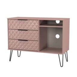 Ready Assembled 2 U Islay 3 Drawer TV Unit (Ready Assembled) in Dusty Pink - thumbnail 4