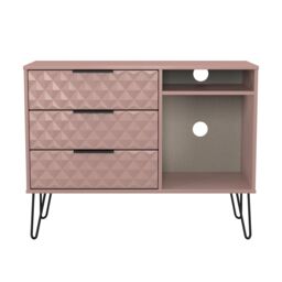 Ready Assembled 2 U Islay 3 Drawer TV Unit (Ready Assembled) in Dusty Pink - thumbnail 2