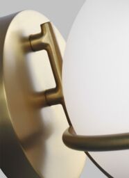 Loops Wall Light White Opal Etched Glass Globes Burnished Brass LED G9 3.5W - thumbnail 2