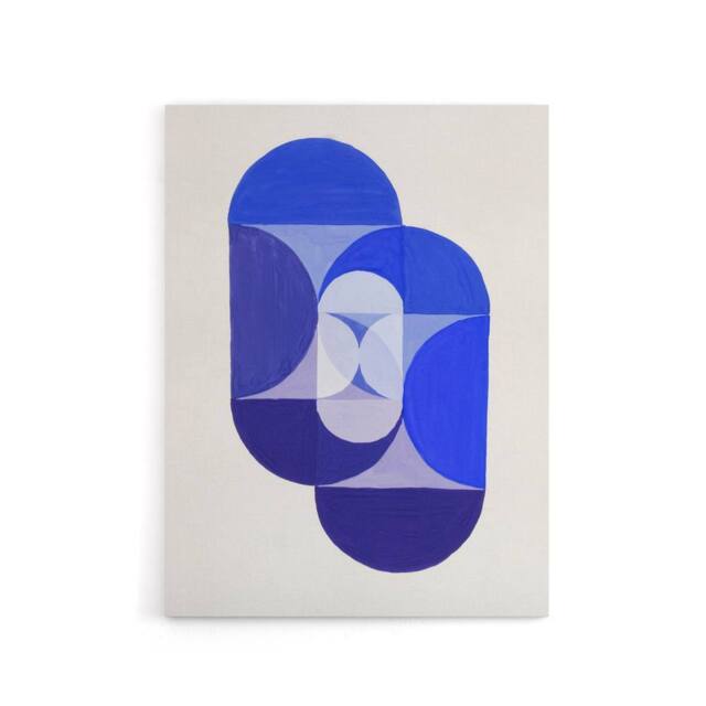 "Artery8 Joseph Schillinger Key Blue Abstract Painting Canvas Wall Art Print - Size: W12"" x H16""" - image 1