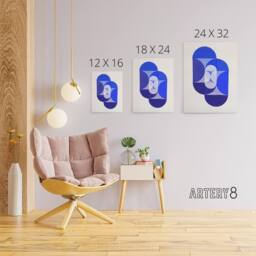 "Artery8 Joseph Schillinger Key Blue Abstract Painting Canvas Wall Art Print - Size: W12"" x H16""" - thumbnail 4