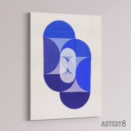 "Artery8 Joseph Schillinger Key Blue Abstract Painting Canvas Wall Art Print - Size: W12"" x H16""" - thumbnail 2