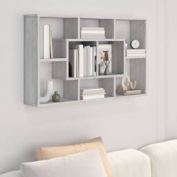 Berkfield Home Wall Shelf Grey Sonoma 85x16x52.5 cm Engineered Wood - thumbnail 2