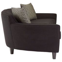 Orsina Sturdy Black Dimity Fabric 3 Seat Sofa, Stylish Mid Century Sofa For Bedroom, Comfortable 3 Seater Sofa - thumbnail 3