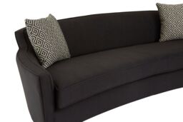 Orsina Sturdy Black Dimity Fabric 3 Seat Sofa, Stylish Mid Century Sofa For Bedroom, Comfortable 3 Seater Sofa - thumbnail 5