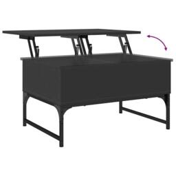 Berkfield Home Comfortable Coffee Table Black 70x50x40 cm Engineered Wood & Metal - Size: 70 x 50 x 40 cm - thumbnail 8
