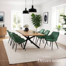 tectake Dining Chair Marilyn Set Of 4 - Dark Green / Black - Size: 4 Pack - thumbnail 8
