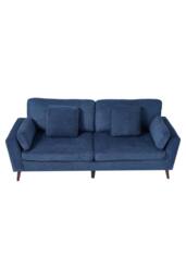 Living and Home 2-Seater Chenille Upholstered Sofa with Pillows in Blue - thumbnail 3