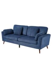 Living and Home 2-Seater Chenille Upholstered Sofa with Pillows in Blue - thumbnail 4