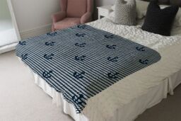 Benjamin Tate Design Anchors On Rope Pattern Blanket in Natural - Size: 120 cm x 150 cm - thumbnail 3