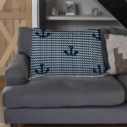 Benjamin Tate Design Anchors On Rope Pattern Blanket in Natural - Size: 120 cm x 150 cm - thumbnail 2