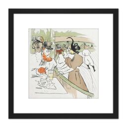 Artery8 Toulouse-Lautrec Professional Beauty Painting 8X8 Inch Square Wooden Framed Wall Art Print Picture with Mount in Black - thumbnail 1