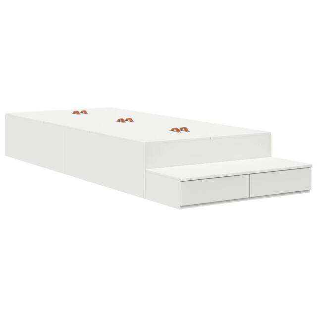Berkfield Home Storage Bed Frame White Engineered wood 80 x 200 cm Storage - Size: Small Single - image 1