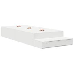 Berkfield Home Storage Bed Frame White Engineered wood 80 x 200 cm Storage - Size: Small Single - thumbnail 1