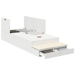 Berkfield Home Storage Bed Frame White Engineered wood 80 x 200 cm Storage - Size: Small Single - thumbnail 2