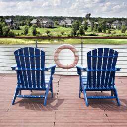 Mona Vale Furniture All-Weather Outdoor Foldable Adirondack Lounge Chair with Footrest in Blue - Size: 1 Seater - thumbnail 4