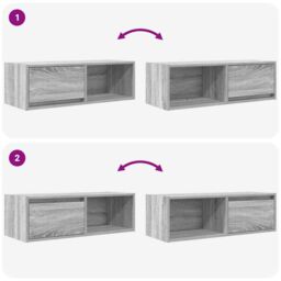 Berkfield Home TV Cabinet Grey Sonoma 80x31x25.5 cm Engineered Wood - thumbnail 9