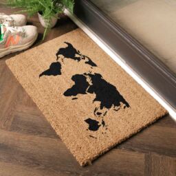Artsy Mats World Map Doormat - Regular 60x40cm in Black - Size: 40 cm x 60 cm - thumbnail 2