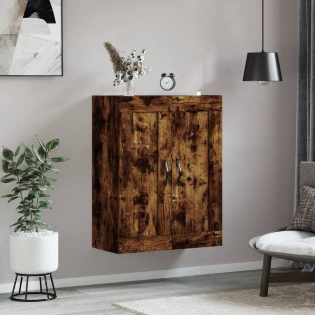 Berkfield Home Wall Mounted Cabinet Smoked Oak 69.5x34x90 cm Engineered Wood in Brown - image 1