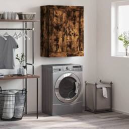 Berkfield Home Wall Mounted Cabinet Smoked Oak 69.5x34x90 cm Engineered Wood in Brown - thumbnail 2