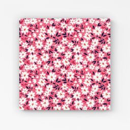 Warren Reed - Designer Small Cute White Flower Pattern Canvas in Pink - Size: w40 inch x h40 inch - thumbnail 1