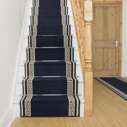 runrug Stair Runner Carpet for Staircases - Soft & Comfy, 9mm - 'Key' in Blue - Size: 60 cm x 570 cm - thumbnail 1
