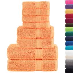 Berkfield Home Soft 8 Piece Premium Towel Set SOLUND Orange 600 gsm - thumbnail 3